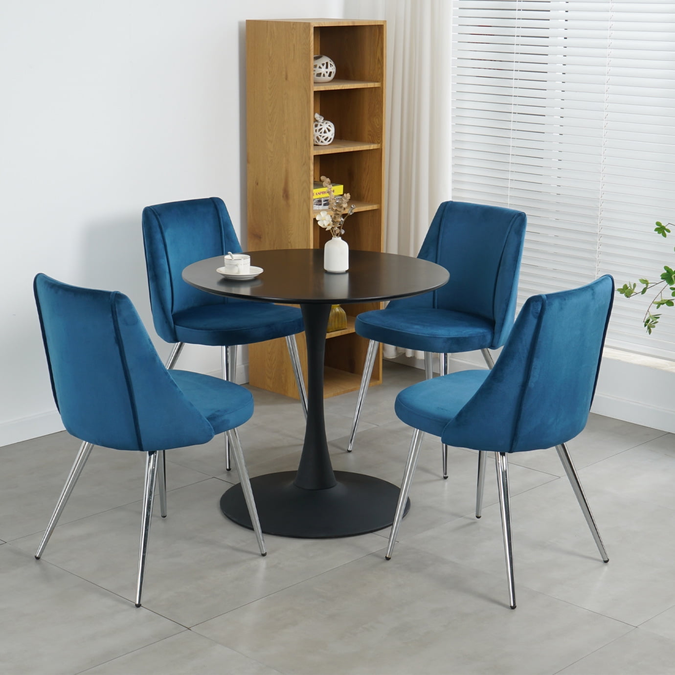 Dining Chairs Set of 4, Mid-Century Modern Dining Chairs, Velvet ...