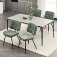 thumbnail image 1 of Dining Chairs Set of 4, Mid-Century Modern Kitchen & Dining Chairs, Fabric Upholstered Accent Chair with Metal Legs, Walnut Style Armless Side Chairs for Guest Reception Waiting Room, Green, 1 of 8