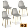 thumbnail image 1 of Dining Chairs Set of 4, Mid Century Modern Side Chairs, Retro Velvet Upholstered Dining Chair with Wood Leg Chairs, Accent Chairs Side Chairs for Living Room Kitchen Home Bedroom Vanity, Gray, 1 of 7