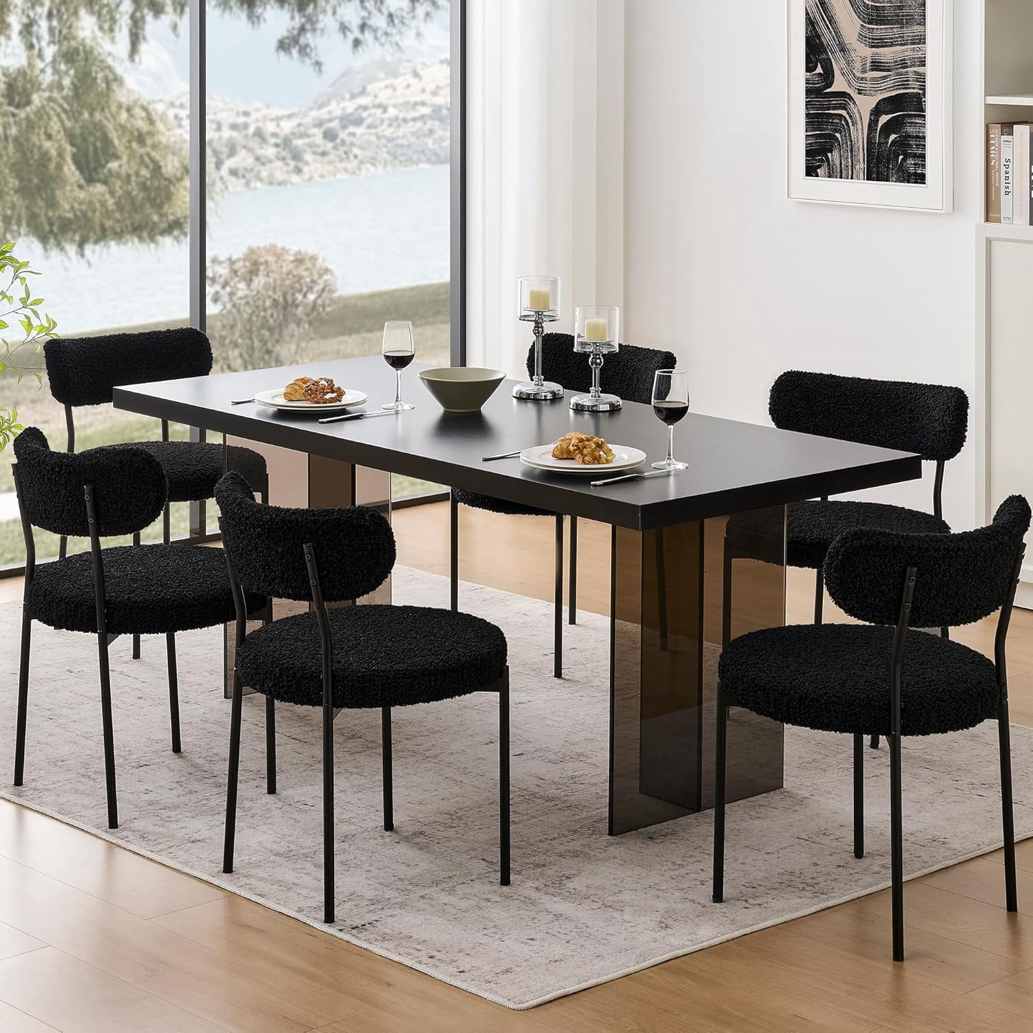 Dining Chairs Set of 4 - Modern Black and White Kitchen & Dining Room ...