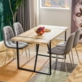 thumbnail image 1 of Dining Chairs Set of 4, Modern Mid-Century Style Dining Kitchen Room Upholstered Side Chairs，Soft Tufted Linen Fabric with Inset Buttons，Chrome Metal Legs，for Kitchen Lounge Farmhouse, Light Gray, 1 of 10