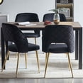 thumbnail image 1 of Dining Chairs Set of 4, Modern Velvet Upholstered Kitchen & Dining Room Chairs with Hollow Back and Metal Legs, Armless Side Chairs  for Living Room Bedroom Kitchen, Black, 1 of 5