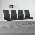 thumbnail image 1 of Dining Chairs Set of 4, PU Leather Upholstered Side Chairs with High Back and Metal Legs, Armless Kitchen Chairs Modern Accent Dining Chairs for Living Room, Dining Room, Kitchen, Black, 1 of 7