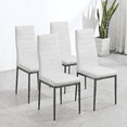 thumbnail image 1 of Dining Chairs Set of 4, Paproos PU Leather Kitchen Chairs with Metal Legs, Modern Dining Room Side Chairs Set with High Back for Kitchen Living Room, White(Table Not Included), 1 of 9