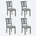 thumbnail image 1 of Dining Chairs Set of 4, Upholstered Kitchen Dining Room Chairs with High Backrest & Padded Seat, Accent Side Chairs in Linen Fabric, Modern Armless Kitchen Chairs for Living Room, Dining Room, Grey, 1 of 8