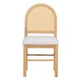 thumbnail image 1 of Dining Chairs Set of 4, Upholstered Wooden Restaurant Chair With Rattan Backrests, Armless Chairs With Rubber Wood Legs For Kitchen, Dining Room, Home, 1 of 8