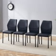 thumbnail image 1 of Dining Chairs Set of 4, Paproos PU Leather Upholstered Dining Chairs, Mid Century Accent Chair Side Chair with High Backrest and Metal Legs, Dining Kitchen Living Room, Black, 1 of 7