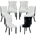 Dining Chairs Set of 6 Velvet Upholstered Tufted Back with Nailhead