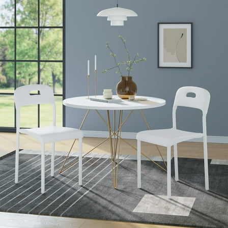 Dining Chairs Set, Chair with Metal Legs and Ergonomic Plastic Seat, Waterproof & Stain-Resistant, Suitable for Outside,Office,Living Room, Easy Assembly