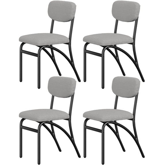 Dining Chairs Set, Mid Century Morden Chair with Arched Metal Legs, Upholstered Boucle Dining Chairs Suitable for Various Kitchen Styles
