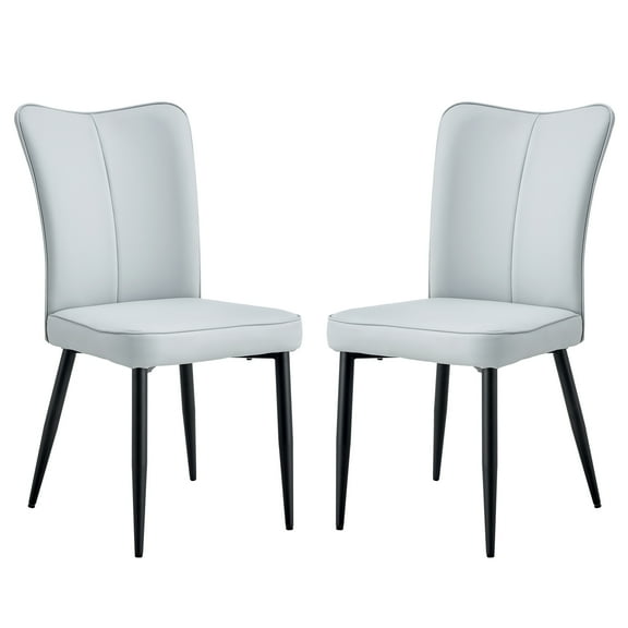 Dining Chairs Set Of 2 Upholstered Dining Chairs Home Minimalist Modern Chairs With PU Leather Curved Back And Metal Chair Legs For Home Kitchen Dining Room