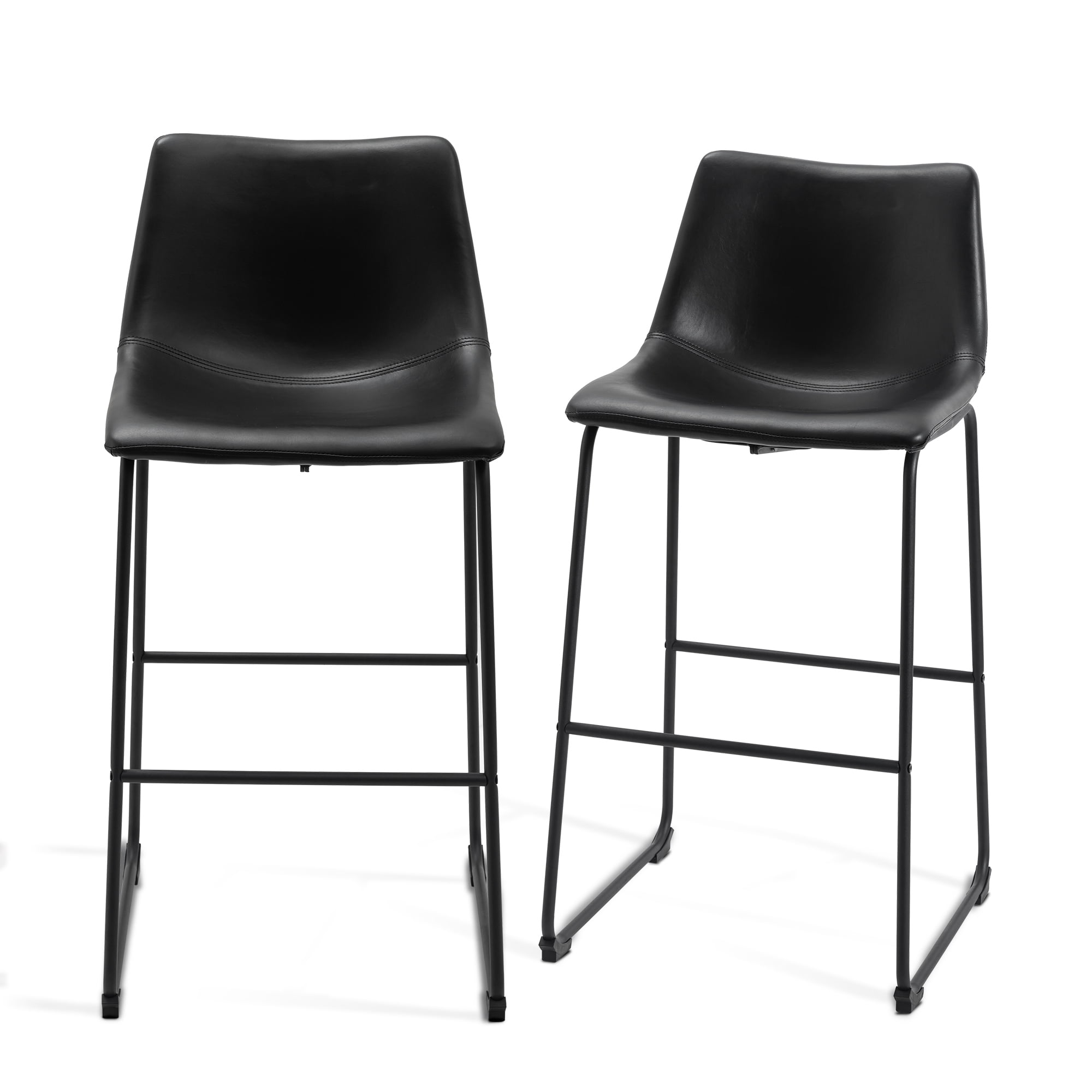 Dining Chairs Set of 2 Bar Stool 30",PU Leather,Black