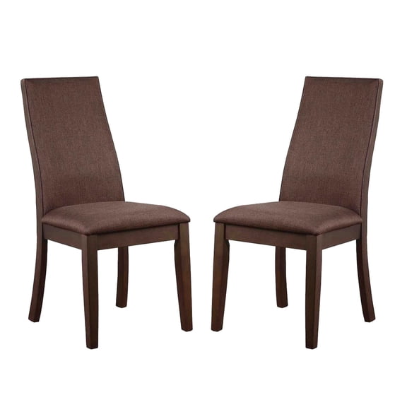 Dining Chairs Set of 2 Fabric Upholstered Dining Chairs, Chocolate,Wooden Dining Chairs