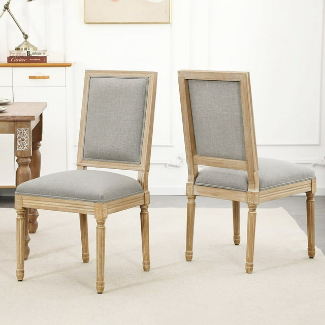 Dining Chairs Set of 2 French Country Dining Room Chairs Farmhouse Upholstered Kitchen Chair ...