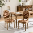 thumbnail image 1 of Dining Chairs Set of 2 French Style Nailhead Trim Faux Leather Fabric,Kitchen & Dining Room Chairs with Wood Legs (2 Pieces, Oramge), 1 of 8