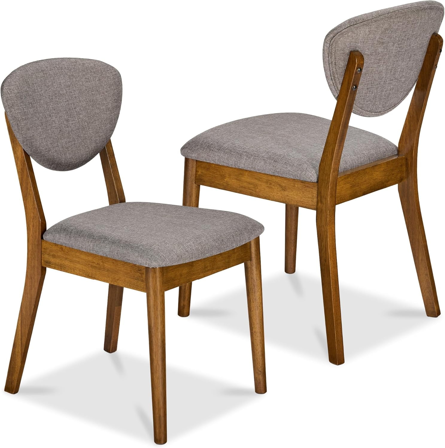 Dining Chairs Set of 2, Mid-Century Modern Upholstered Wood, Armless w ...