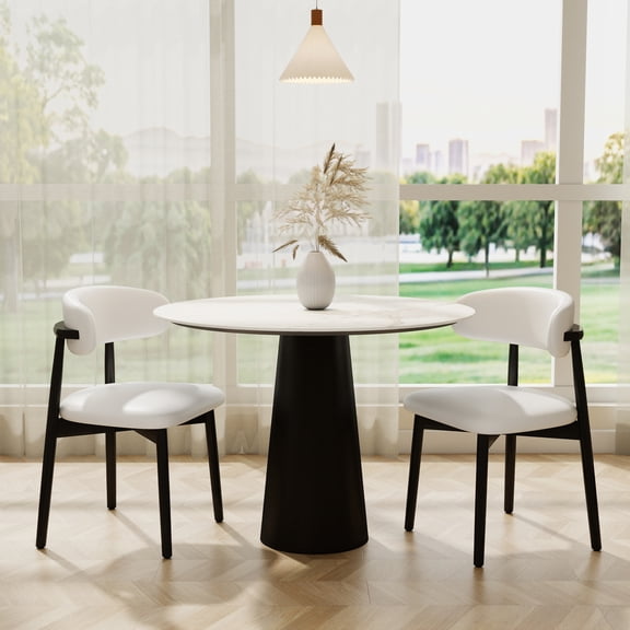 Dining Chairs Set of 2,Modern Fabric Upholstered Kitchen Side Chairs,Farmhouse Dining Room Chair