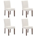 thumbnail image 1 of Dining Chairs Set of 2 – Modern High Back Upholstered Kitchen & Dining Room Chairs with Linen Fabric. Vertical Tufted Design &  Wood Legs, 1 of 8