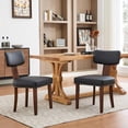 thumbnail image 1 of Dining Chairs Set of 2, Modern Leather Upholstered Kitchen Chairs with Hardwood Frame, 265lbs Weight Capacity, Easy Clean, Ergonomic Curved Backrest, 1 of 9
