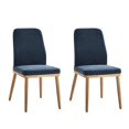thumbnail image 1 of Dining Chairs Set of 2 Modern Upholstered Solid Wood Legs High Back Armless Side Chair Kitchen Navy, 1 of 7