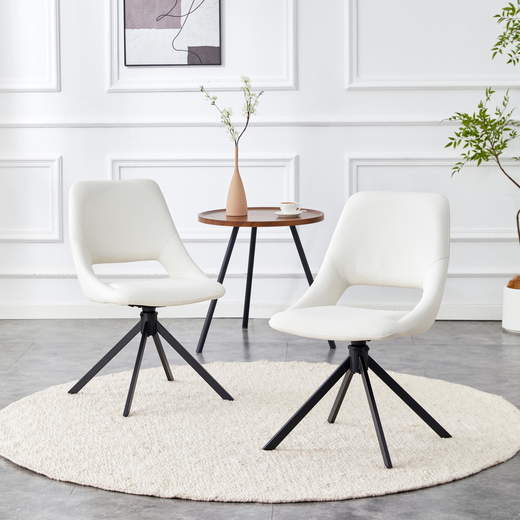 Dining Chairs Set of 2, Swivel Kitchen Chairs with High Back and Gold — free download