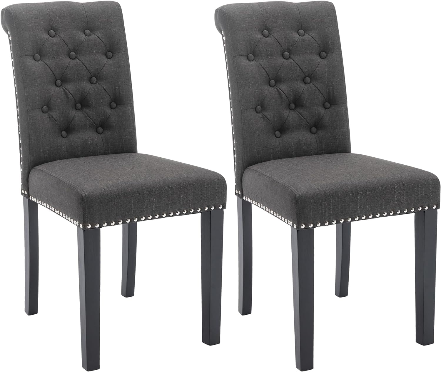 Dining Chairs Set of 2 Upholstered Fabric Kitchen Chairs Dining Room