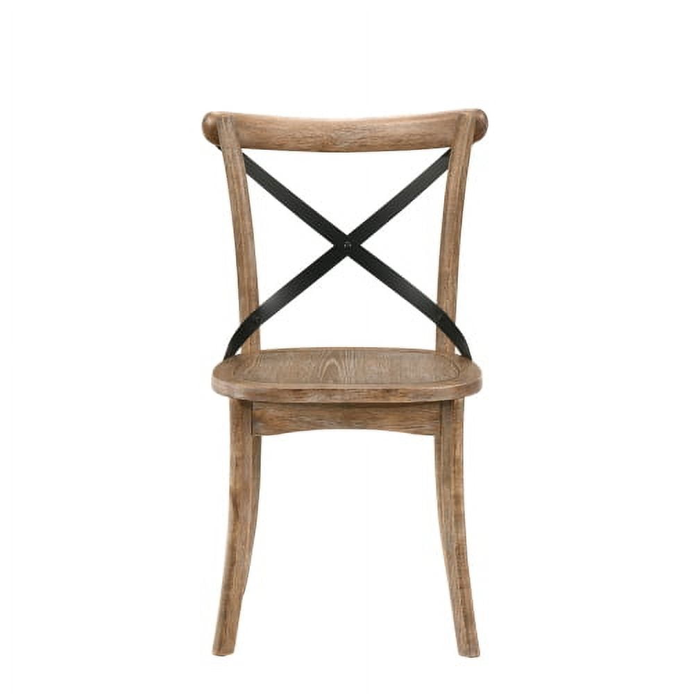 Rustic Oak High Cross Back Side Chair