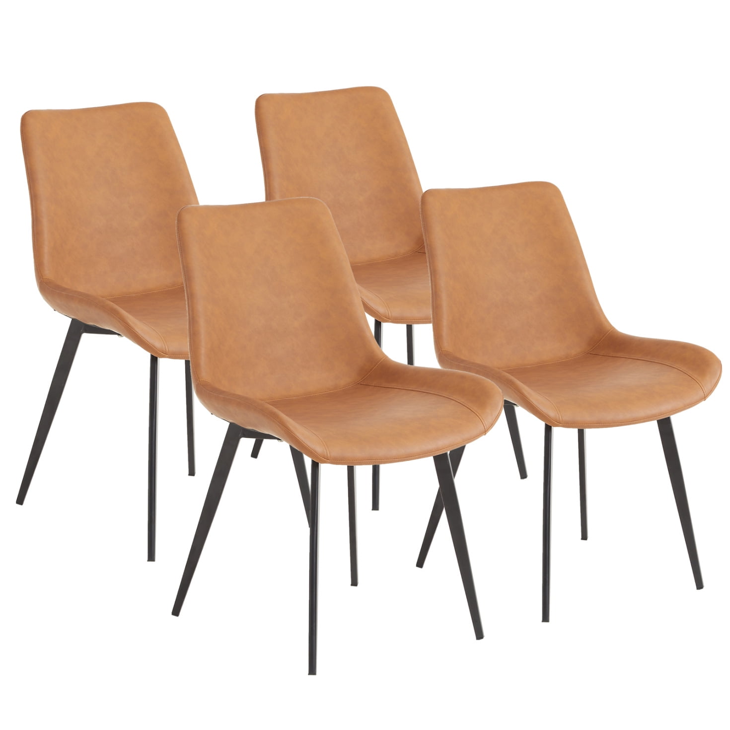 Dining Chairs Set of 4, Faux Leather Dining Room Chairs, Armless ...
