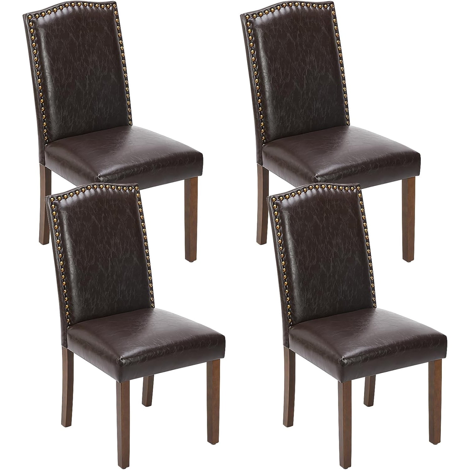 Dining Chairs Set of 4, Moden PU Leather Kitchen Table Chairs with ...