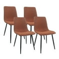 thumbnail image 1 of Dining Chairs Set of 4,Modern Kitchen Dining Room Chairs,Upholstered Dining Accent Chairs in linen Cushion Seat and Sturdy Black Metal Legs(Caramel), 1 of 5