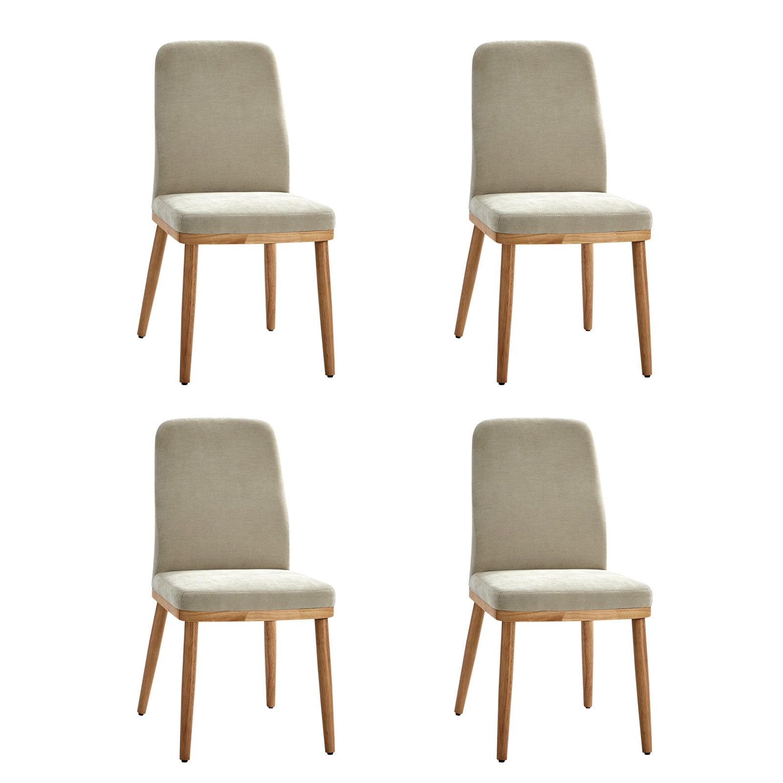 Dining Chairs Set of 4 Modern Upholstered Solid Wood Legs High Back Armless Side Chair Kitchen ...