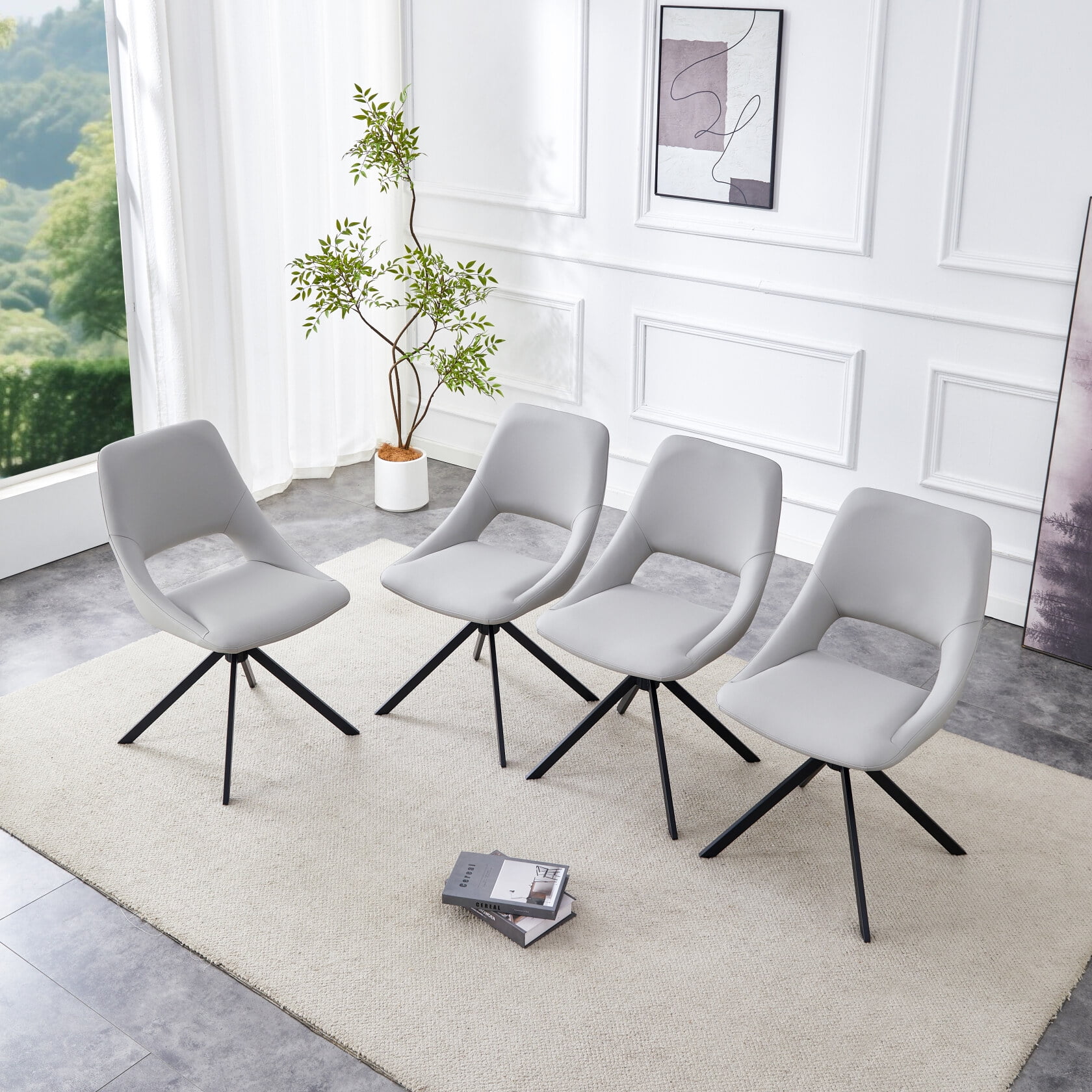Dining Chairs Set of 4, Swivel Dining Room Chairs with High Back — free download