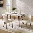 thumbnail image 1 of Dining Chairs Set of 4 Velvet Upholstered Side Chairs Solid Wood Legs Home Kitchen Ivory, 1 of 7