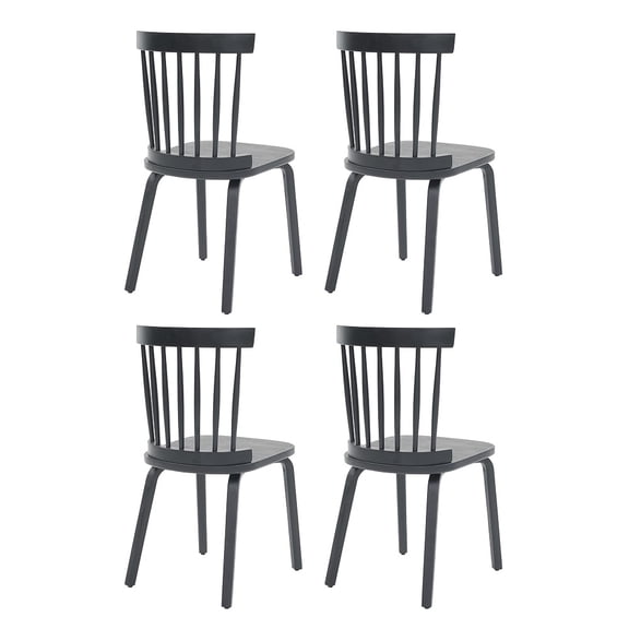 Dining Chairs Set of 4,Wood Farmhouse Spindle Back, Widen Seat, Mid-Century Modern French Country Style, for Living Room Restaurant, Black