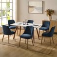 thumbnail image 1 of Dining Chairs Set of 6 Velvet Upholstered Side Chairs Solid Wood Legs Home Kitchen Navy, 1 of 7