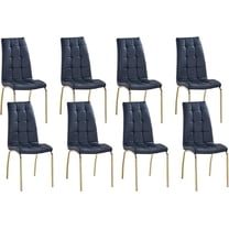 Dining Chairs Set of 8, Modern PU Leather with Metal Legs for Dining Room, Living Room