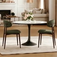 thumbnail image 1 of Dining Chairs Set of 2, LEGAHOME Linen Upholstered Kitchen Chairs with Metal Legs, Modern Dining Room Side Chairs Set with Curved Back for Kitchen Living Room, Green Seat & Walnut Grain Legs, 1 of 8