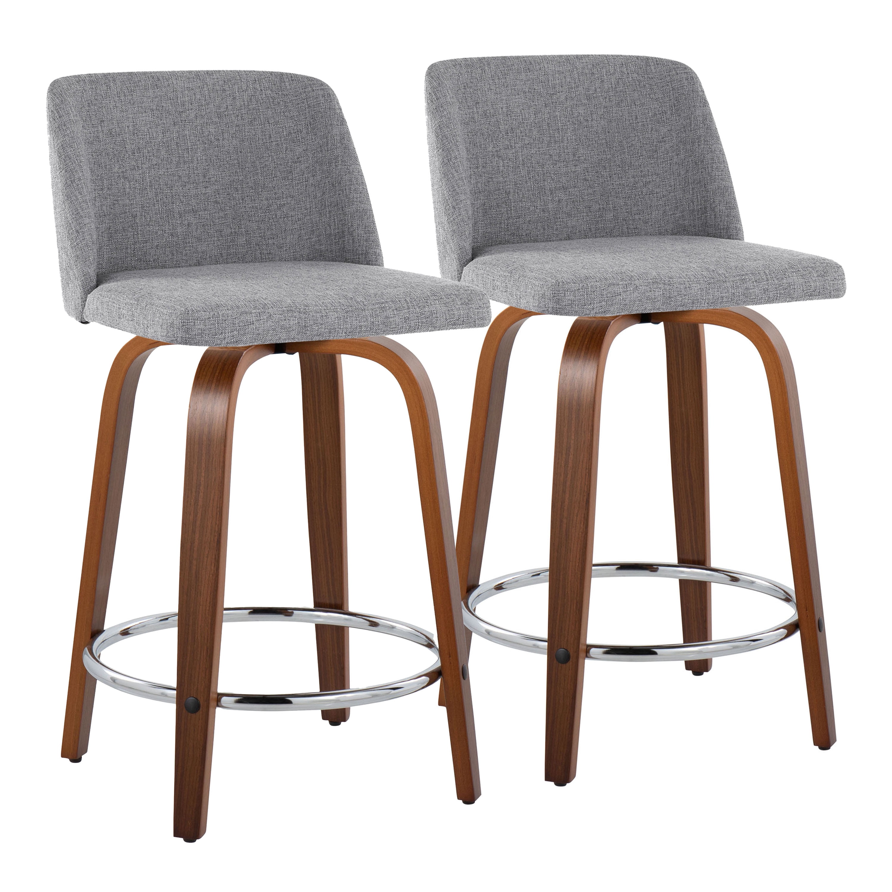 Dining Chairs Toriano 24" Mid-Century Modern Fixed-Height Counter Stool ...