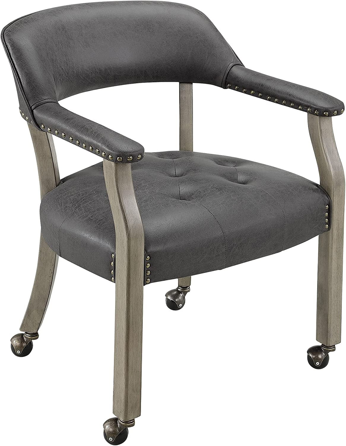 Dining Chairs with Wheels and Arm Caster Boss Captain's Chairs with