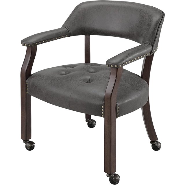 Dining Chairs with Wheels and Arm Caster Boss Captain's Chairs with
