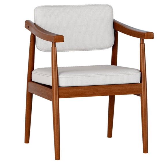 Dining Chairs With Arms Accent Chairs Modern Wood Mid Century Armchair Modern Linen Kitchen Side Chair Reading Chair For Kitchen Bedroom