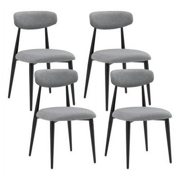 Dining Chairs set of 4, Upholstered Chairs with Metal Legs for Kitchen Dining Room, Grey