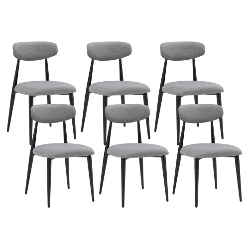 Dining Chairs set of 6, Upholstered Chairs with Metal Legs for Kitchen