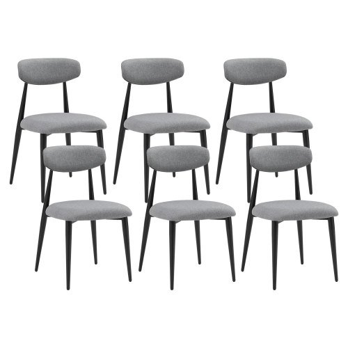 Dining Chairs set of 6, Upholstered Chairs with Metal Legs for Kitchen