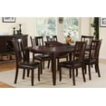 thumbnail image 1 of Dining Collection Modern Beautiful Kitchen Room Furniture Dining Table w Butterfly leaf & Upholstered 6 Side Chairs Dark Rosy Brown Wood Finish 7pc Set, 1 of 8