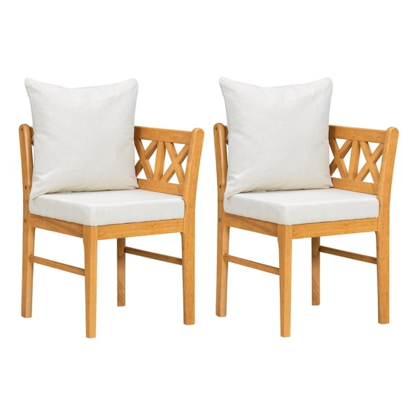 Dining Corner Chair, Farmhouse Style Set of 2 with Rattan Backrest and Solid Wood Frame, Space-Saving Design for Dining Nook Kitchen