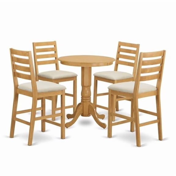 Dining Counter Height Top Table & 4 Chair, Oak