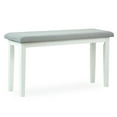 thumbnail image 1 of Dining Kitchen Solid Wooden Bench Stained Classic Design Padded Seat in White Finish, 1 of 4