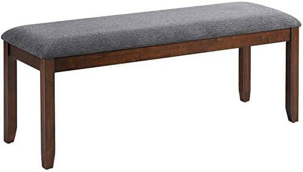 47.5" Gray Linen Upholstered Wood Dining Bench