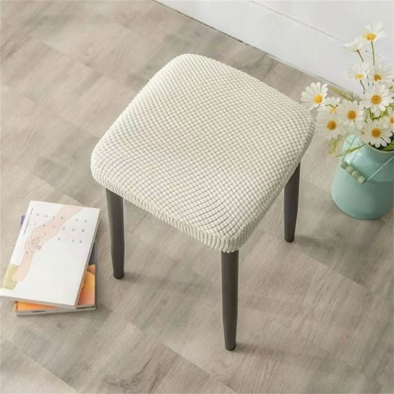 Dining Room Chair Cover, Elastic Stretch Chair Slipcovers Super Fit Anti-dust Desk Seat Cover Spandex Removable Washable Kitchen Chair Protective Cover Applicable Seat Size 12.99x14.96 Inches (Beige)